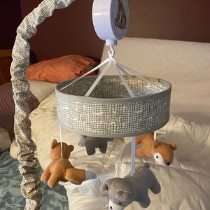 Lambs & Ivy Musical Mobile -Painted Forest Collection-Bears And Fox